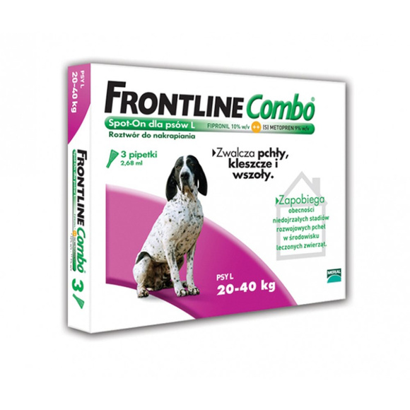 Frontline Combo Pies (20 - 40 kg) - preparat dla psa na pchły i kleszcze dla psów, rozmiar L