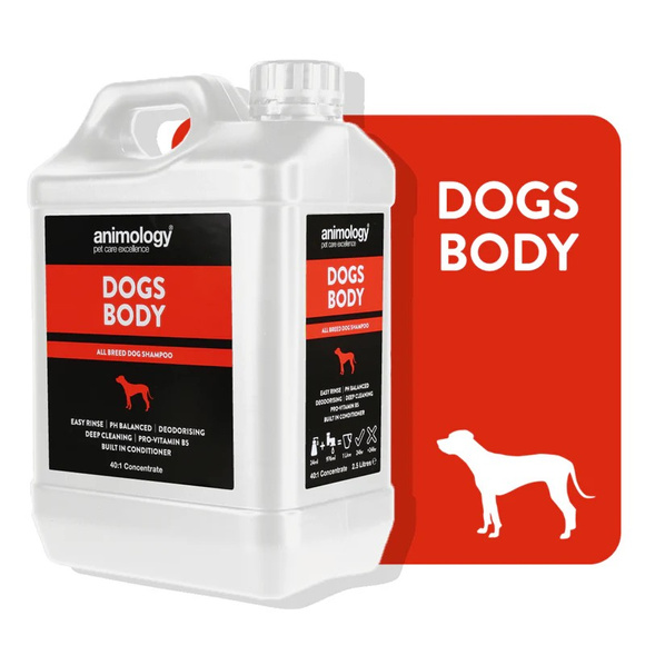 Animology Dogs Body - uniwersalny szampon do wszystkich rodzajów sierści (koncentrat 40:1), 2.5l