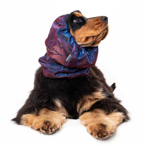 Show Tech Snood Galaxy Spaniel Purple Ear Covers L - stylowy komin ochronny na uszy dla Spanieli, chroni podczas spacerów, posiłków, pielęgnacji, fioletowy, L