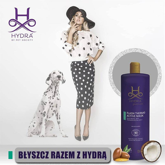 Hydra Professional Flash Thermo Active Deep Moisturizing Mask - maska uelastyczniająca włos i błyskawicznie nawilżająca szatę, dla psów i kotów, 900ml