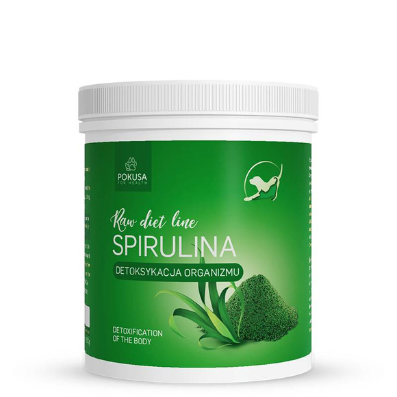 POKUSA RawDietLine spirulina - naturalna multiwitamina, źródło magnezu, żelaza i witamin 250g