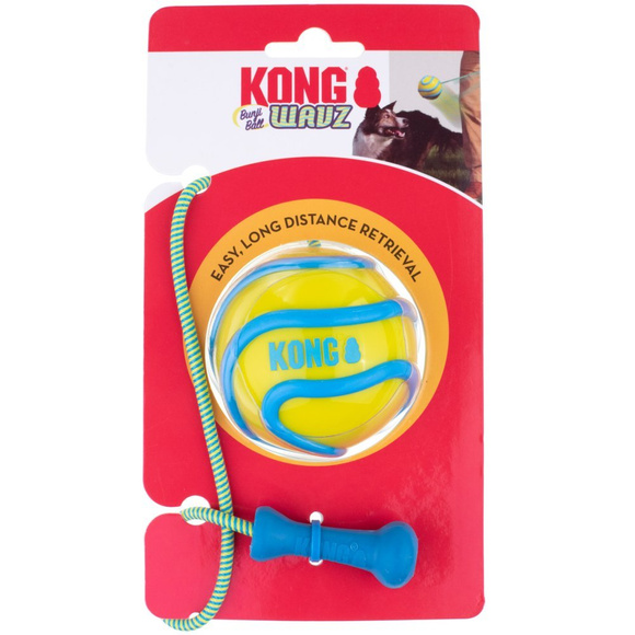 KONG® Wavz Bunji Ball - piłka dla psa z elastyczną linką, pływający aport