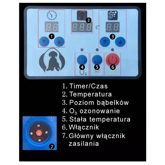 GroomStar Hydrotherapy Ozone Spa - profesjonalna wanna SPA do hydromasażu z funkcją ozonowania, w kolorze przydymionej bieli