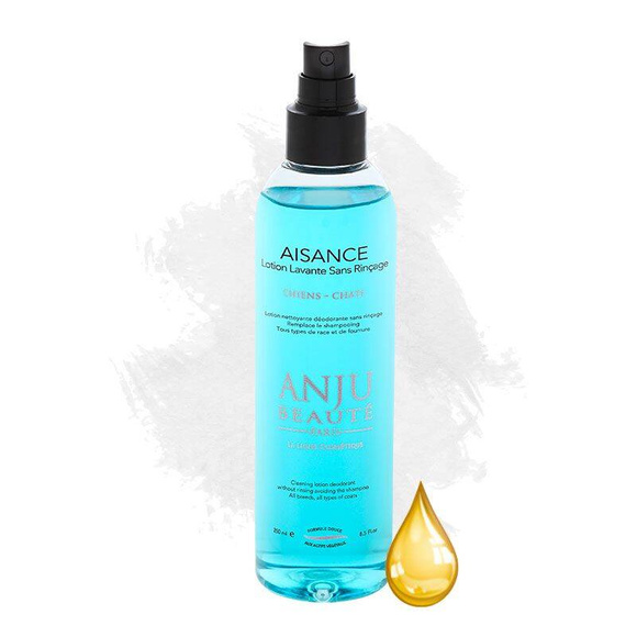 Anju Beaute Aisance Lotion - lotion do pielęgnacji bez kąpieli, suchy szampon dla psów i kotów, 250ml