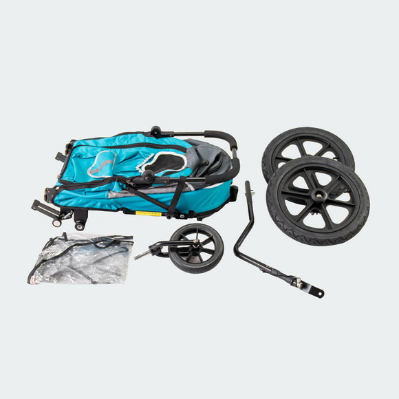 InnoPet Sporty Evolution Ocean Blue - solidny, wygodny wózek dla psów o wadze do 30kg, z uchwytem do roweru