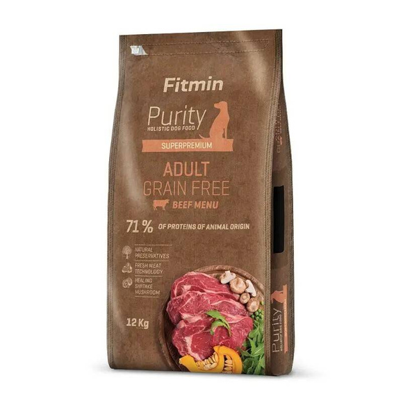 FITMIN Purity Grain Free Adult Beef - karma dla dorosłego psa, wołowina z dodatkami, 12kg