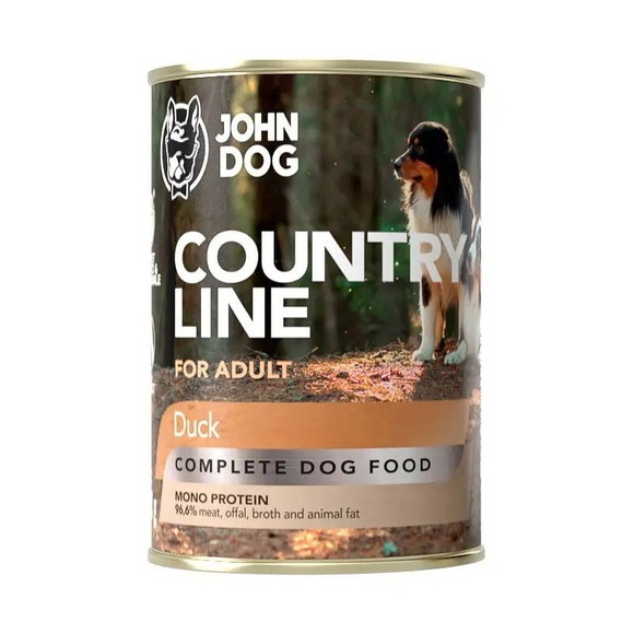 John Dog Country Line kaczka - pełnoporcjowa karma dla dorosłych psów wszystkich ras, 400g