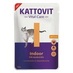 Kattovit Indoor Chicken - mokra karma z kurczakiem dla dorosłych kotów, niewychodzących, saszetka 85g