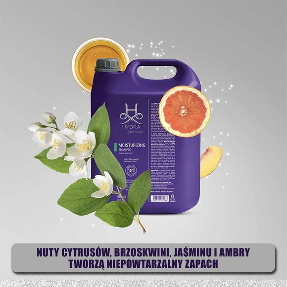 Hydra Professional Moisturizing Shampoo - nawilżający, owsiany szampon dla psów i kotów, koncentrat 10:1, 5l