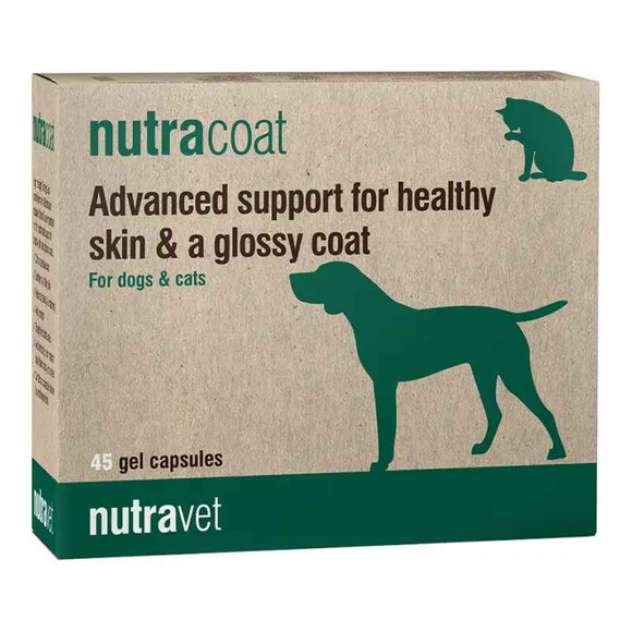 NUTRAVET Nutracoat For Dogs & Cats - probiotyk zapewniający zaawansowane wsparcie dla zdrowej skóry i lśniącej sierści, dla psów i kotów