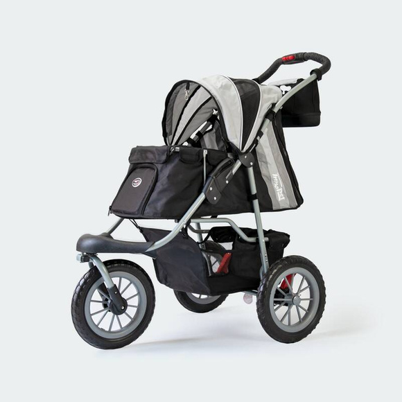 InnoPet Buggy Comfort EFA - składany, wielofunkcyjny, komfortowy wózek dla psów o wadze do 25kg, czarno-szary