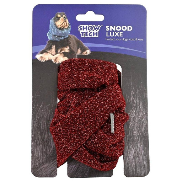 Show Tech Snood Royal Spaniel Red Ear Covers - stylowy komin ochronny na uszy dla Spanieli, chroni podczas spacerów, posiłków, pielęgnacji, czerwony