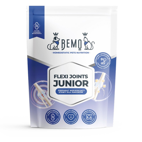 BEMO Flexi Joints Junior - preparat do chondroprofilaktycznego wzbogacania diety psów młodych w okresie intensywnego wzrostu, 500g