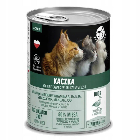 PET REPUBLIC - mokra karma dla kota, kaczka w sosie, puszka 400g