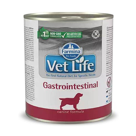 Farmina Vet Life Gastrointestinal Canine - weterynaryjna mokra karma dla psów stworzona z myślą o przeciwdziałaniu ostrym zaburzeniom wchłaniania jelitowego, 300g