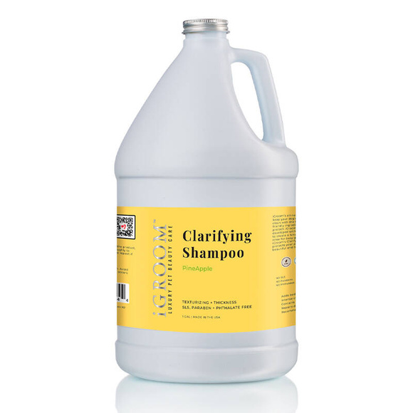 iGroom Clarifying Shampoo Pineapple - skoncentrowany (1:16) szampon oczyszczający dla psów i kotów, o przyjemnym zapachu ananasa, 3.8l