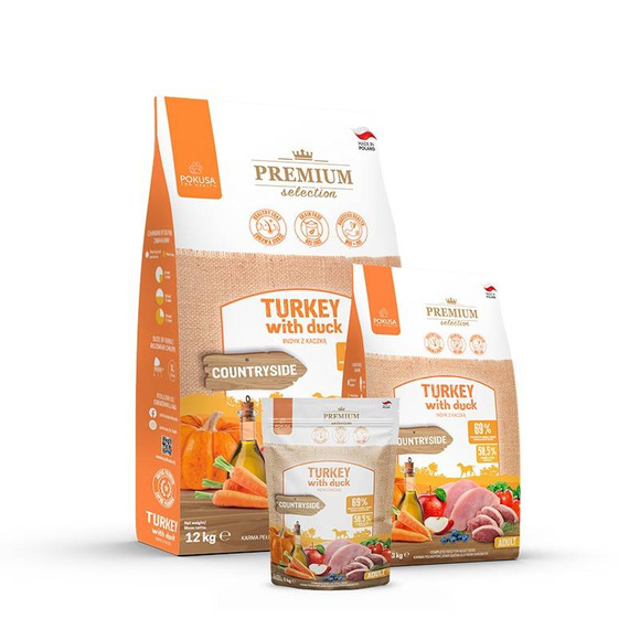 POKUSA Premium Selection Countryside Turkey with Duck - karma sucha z indykiem i kaczką dla dorosłych psów