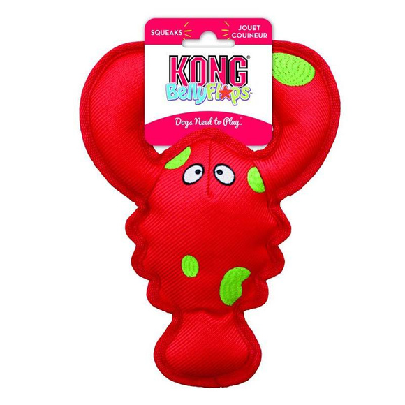 KONG® Belly Flops™ Lobster - zabawka z piszczałką dla psa, homar