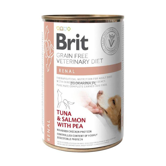 Brit Grain Free Veterinary Diet Renal - mokra karma dla psa, wspierająca dietę w przypadku przewlekłej niewydolności nerek, 400 g