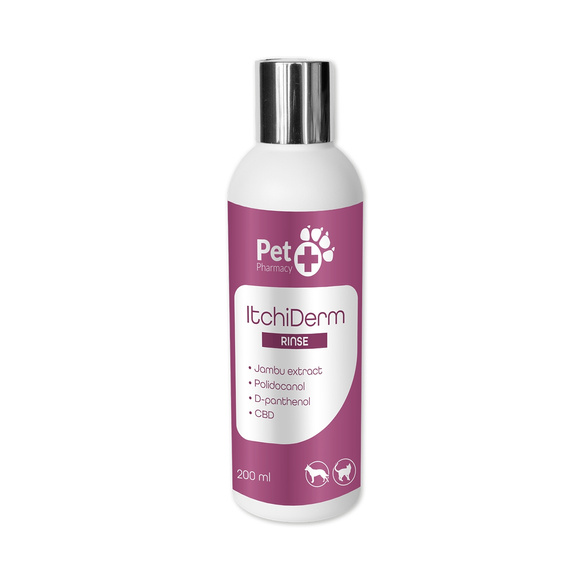 Pet+ Pharmacy ItchiDerm Rinse - specjalistyczna dermatologiczna płukanka przeciwświądowa, 200ml