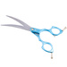 Jargem Asian Style Light Curved Scissors - bardzo lekkie, gięte nożyczki do strzyżenia w stylu koreańskim, 6.5", niebieskie