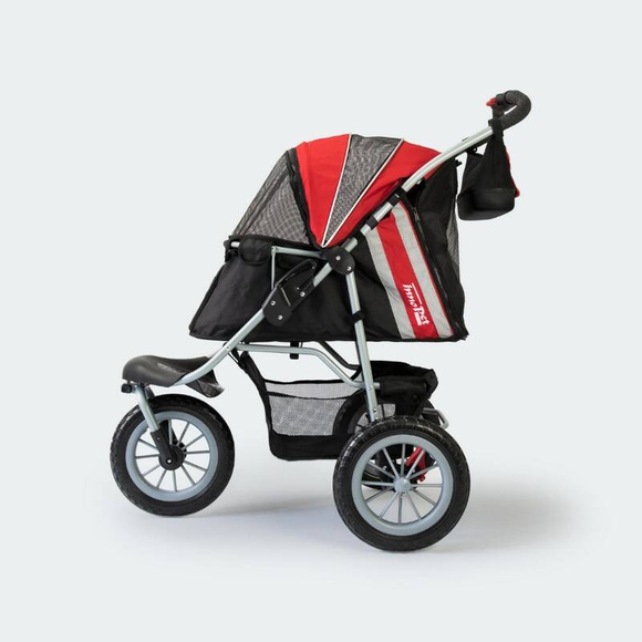 InnoPet Buggy Comfort EFA - składany, wielofunkcyjny, komfortowy wózek dla psów o wadze do 25kg, czarno-czerwony