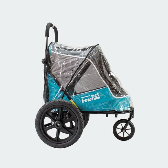 InnoPet Sporty Evolution Ocean Blue - solidny, wygodny wózek dla psów o wadze do 30kg, z uchwytem do roweru