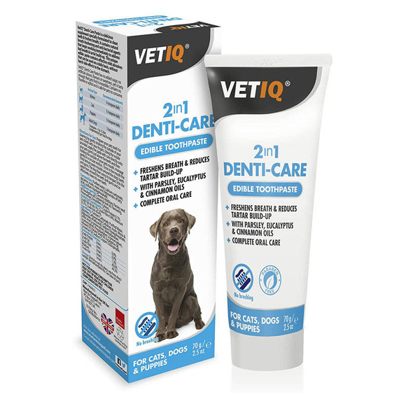 VetIQ 2in1 Denti-Care Toothpaste - enzymatyczna pasta do zębów dla psów i kotów, 70g