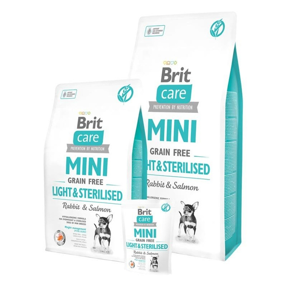 Brit Care Mini Grain Free Light & Sterilised - sucha karma dla dorosłych psów ras miniaturowych z nadwagą i wysterylizowanych