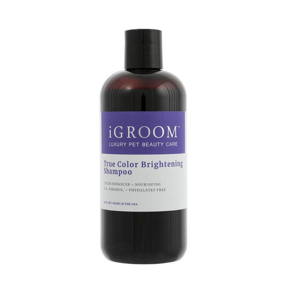 iGroom True Color Brightening Shampoo - skoncentrowany (1:8) szampon rozjaśniający i dodający połysku wszystkim kolorom sierści, dla psów i kotów, 473ml