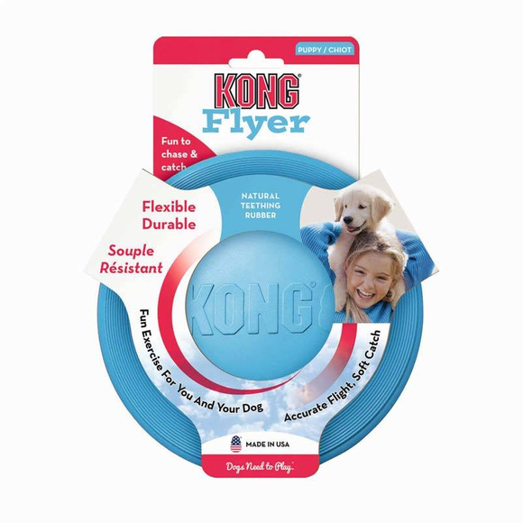 KONG® Puppy Flyer - gumowe frisbee dla szczeniaka, zabawka dla psa