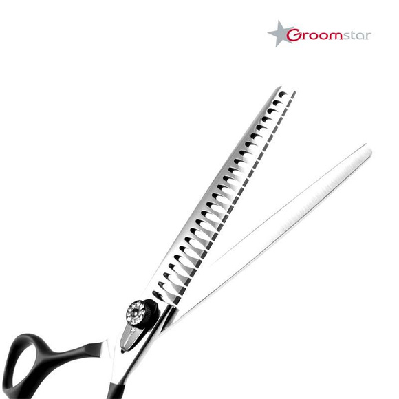 Groomstar - profesjonalne nożyczki półdegażowe chunkersy, 7.5", 24 ząbki