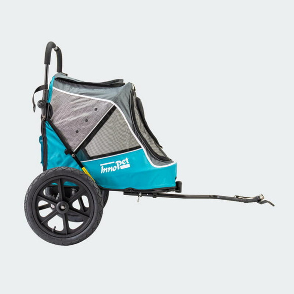 InnoPet Sporty Evolution Ocean Blue - solidny, wygodny wózek dla psów o wadze do 30kg, z uchwytem do roweru