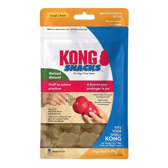 KONG® Snacks Bacon & Cheese Small - małe przysmaki dla psa, z bekonem i serem, 200g