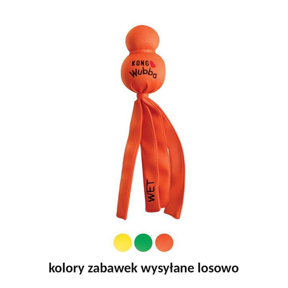 KONG® Wubba™ Wet - pływająca zabawka dla psa, z ogonami do łapania