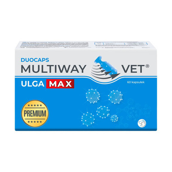 Multiway Vet® Duocaps Ulga Max - kapsułki twist-off łagodzące stres i dyskomfort u psów i kotów, 60 kapsułek