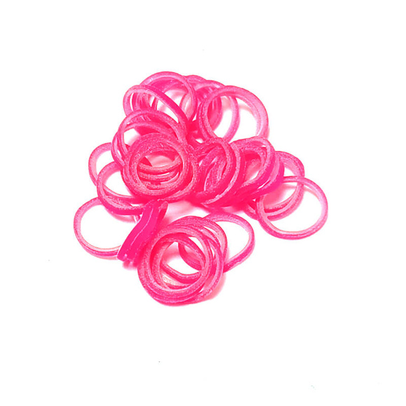 Lainee Latex Bands - profesjonalne gumki do top-knotów, małe (6.3mm), cienkie, różowe (magenta pink), 850 sztuk