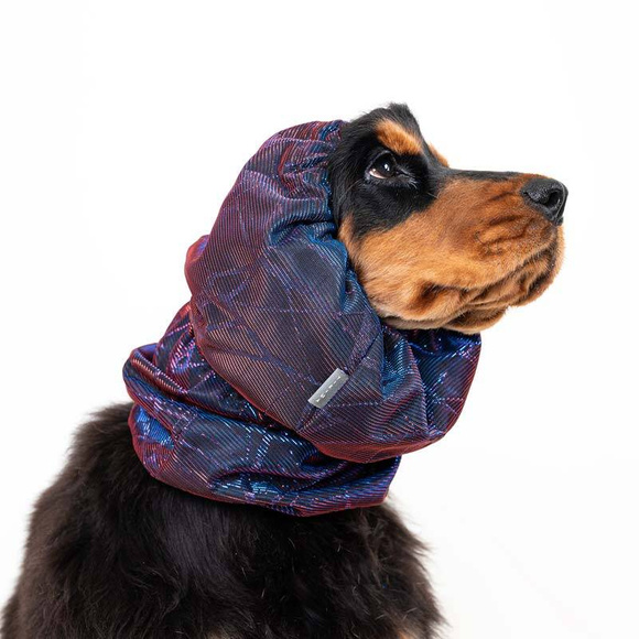 Show Tech Snood Galaxy Spaniel Purple Ear Covers L - stylowy komin ochronny na uszy dla Spanieli, chroni podczas spacerów, posiłków, pielęgnacji, fioletowy, L