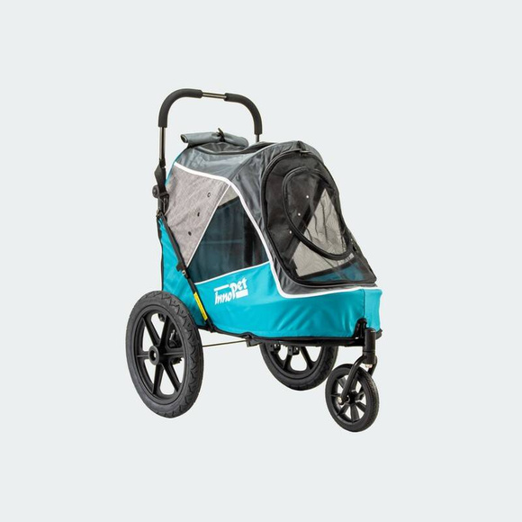 InnoPet Sporty Evolution Ocean Blue - solidny, wygodny wózek dla psów o wadze do 30kg, z uchwytem do roweru