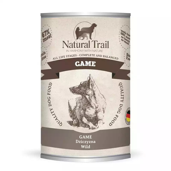 Natural Trail Game jeleń i sarna - kompletna mokra karma dla psa, puszka 400g