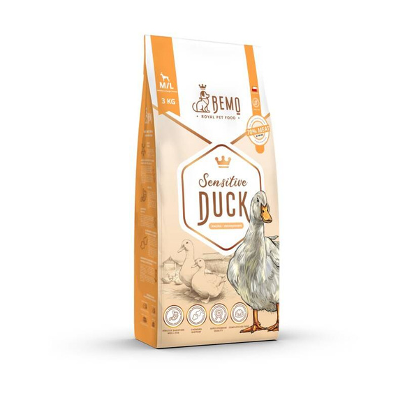 BEMO Sensitive DUCK KACZKA M/L - hipoalergiczna sucha karma premium dla dorosłych psów ras średnich i dużych