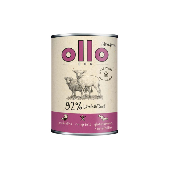 Ollo Lamb&Beef - mokra karma dla psa, jagnięcina i wołowina, puszka 400g