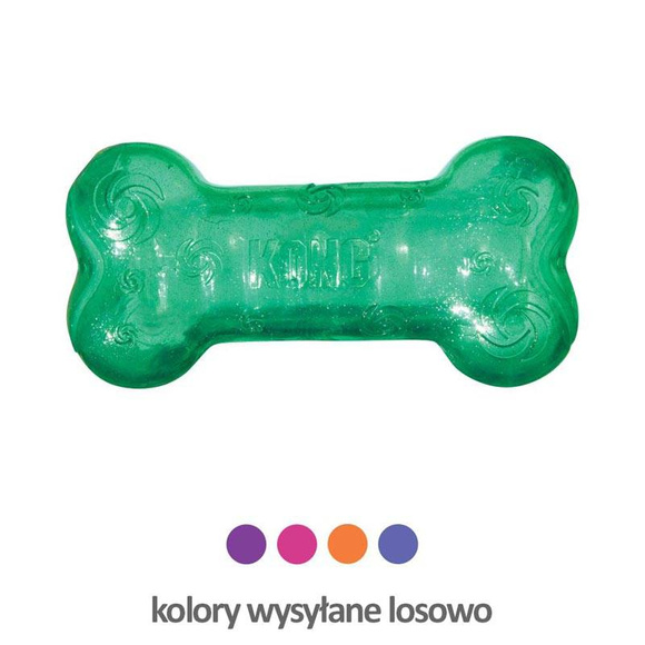 KONG® Squeezz® Crackle Bone - zabawka dla psa, gumowa kość