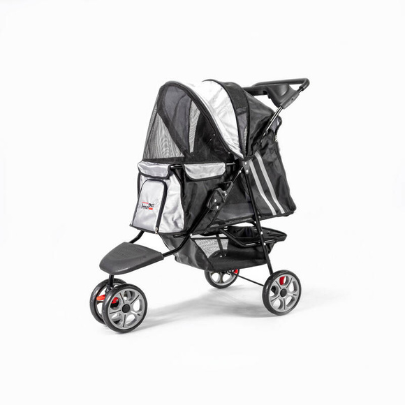 InnoPet Buggy All Terrain - składany, komfortowy wózek dla psów o wadze do 12.5kg, czarno-srebrny