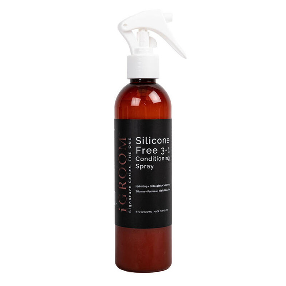 iGroom Silicone Free 3-1 Conditioning Spray - spray pielęgnacyjny bez silikonu, ułatwiający rozczesywanie i usuwający kołtuny, 237ml