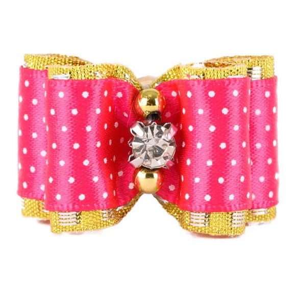 Show Tech Fancy Polka Dot Bows - kokardki na gumce dla psów, w kropeczki, 50 szt.