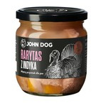 John Dog rarytas z indyka w naturalnym wywarze z dodatkiem dyni i alg morskich  - mokra karma dla psa, 380g