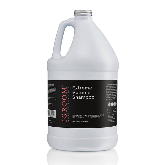 iGroom Extreme Volume Shampoo - skoncentrowany (1:4), delikatny szampon zwiększający objętość szaty, dla psów i kotów, 3.8l