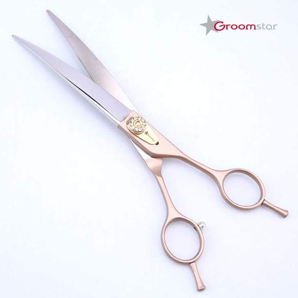 Groomstar - profesjonalne nożyczki gięte, model Rose Gold 8"