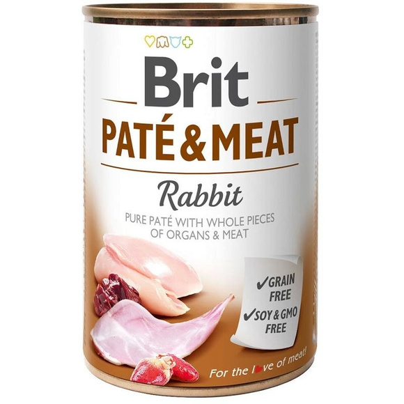 Brit Pate & Meat Rabbit - karma mokra z królikiem dla psów dorosłych wszystkich ras